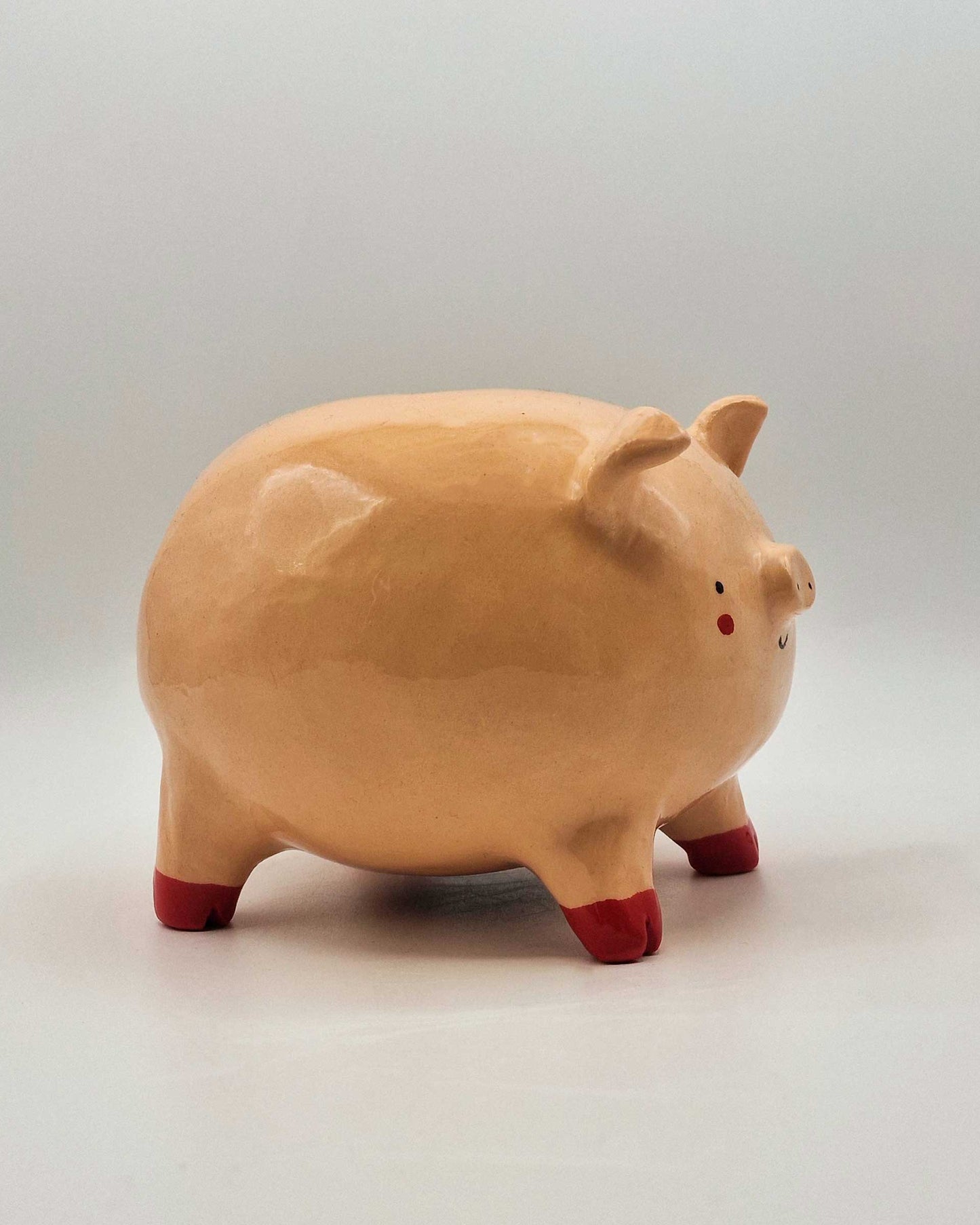 Piggy Bank: Little Pig with Red Boots